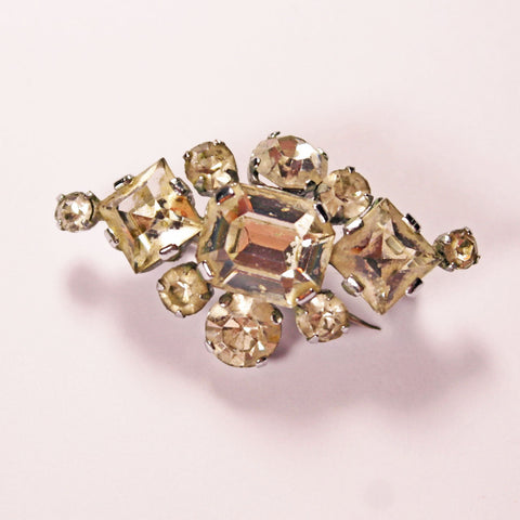 Diamond Shaped Diamante Brooch