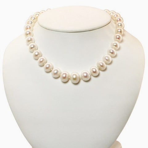 Graduated Baroque Pearl Necklace and Earrings