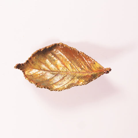 Copper Plated Real Leaf Brooch
