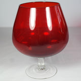 Retro Ruby Red Brandy Glasses