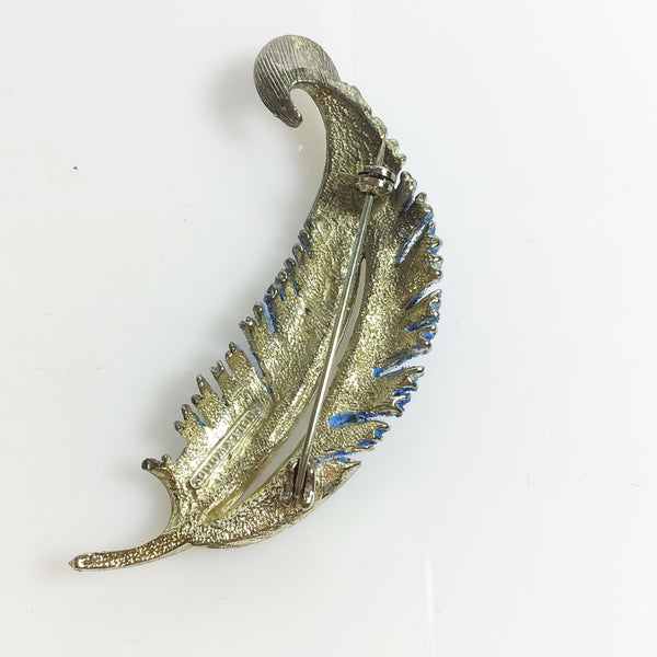 Vintage Blue Feather Hollywood brooch