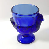 Vintage French Cobalt Blue Glass Chicken Egg Cups