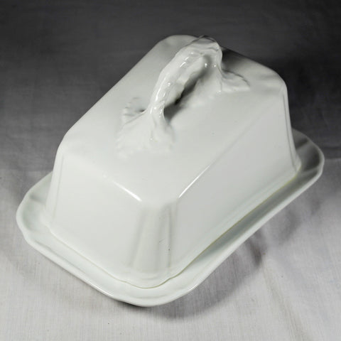 White Cheese Dish with Lid