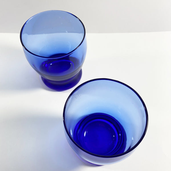Cobalt Blue Twin Glass Tumblers
