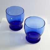 Cobalt Blue Twin Glass Tumblers