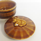 Barrel Design Butter Dish with 3D Jersey Cow Lid