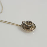 Sterling silver cup and saucer charm necklace