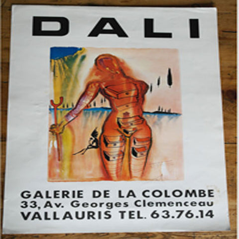 Signed Salvador Dali French Exhibition Poster