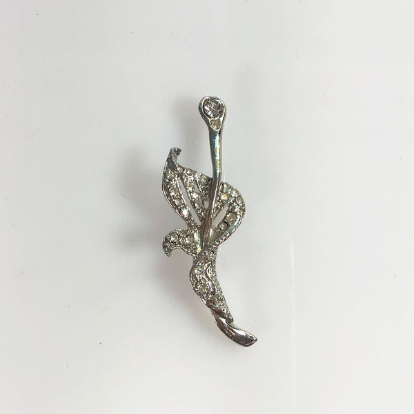 Diamante rhinestone crystal lily brooch
