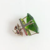 Emerald green glass tie tack pin