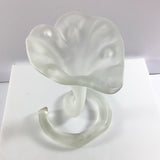 Art Nouveau Frosted Epergne Trumpet Vase with Spiral Base