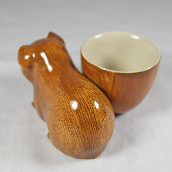 Quail Pottery Tan Guinea Pig Egg Cup