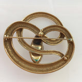 A&S Coiled diamante snake brooch