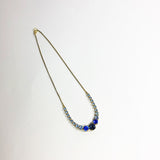 Vintage aqua blue diamante necklace on chain