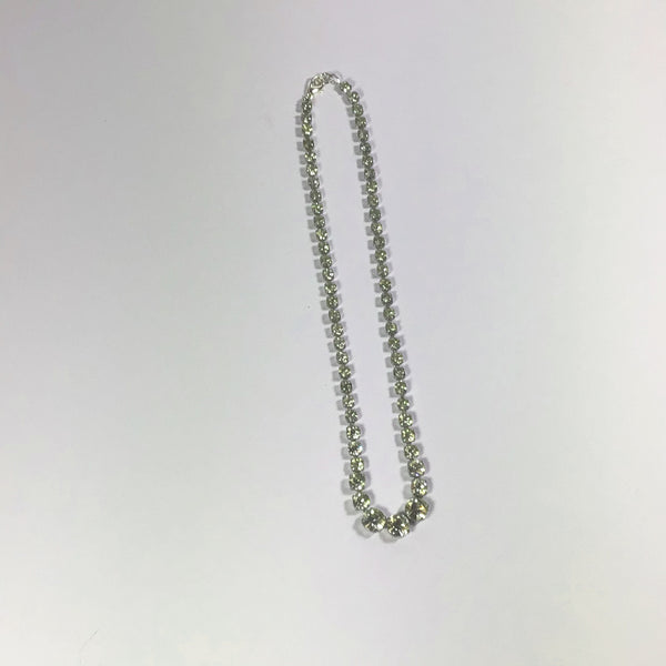 Vintage diamante clear rhinestone choker necklace