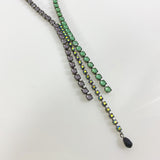 Green and grey rhinestone diamante necklace