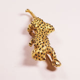 Gold Tone Leopard Brooch