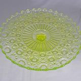 Lime Green Glass Pedestal Cake Stand