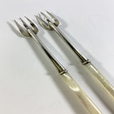 Adie and Lovekin Mother of Pearl Silver Pickle Forks