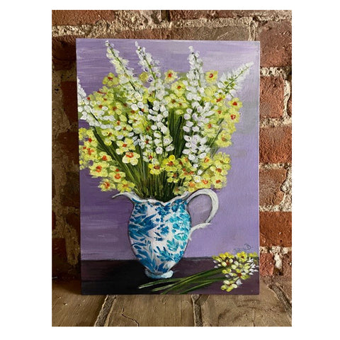 Painting entitled Narcissi and White Hyacinths