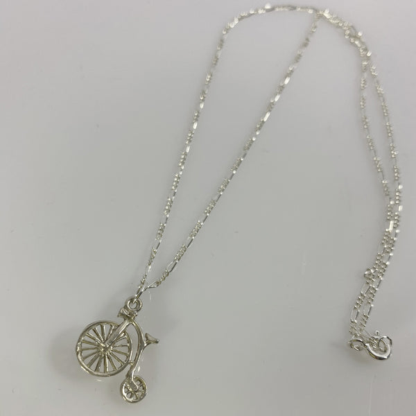 Sterling silver Penny Farthing charm necklace