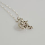 Sterling silver Penny Farthing charm necklace