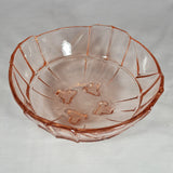 Art Deco Pink Glass Dessert Trifle Bowl