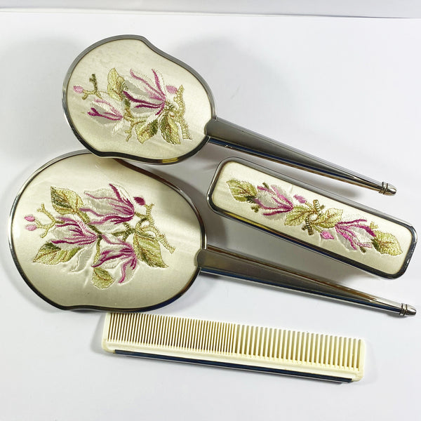 Embroidered Vanity Dressing Table Set in Pink