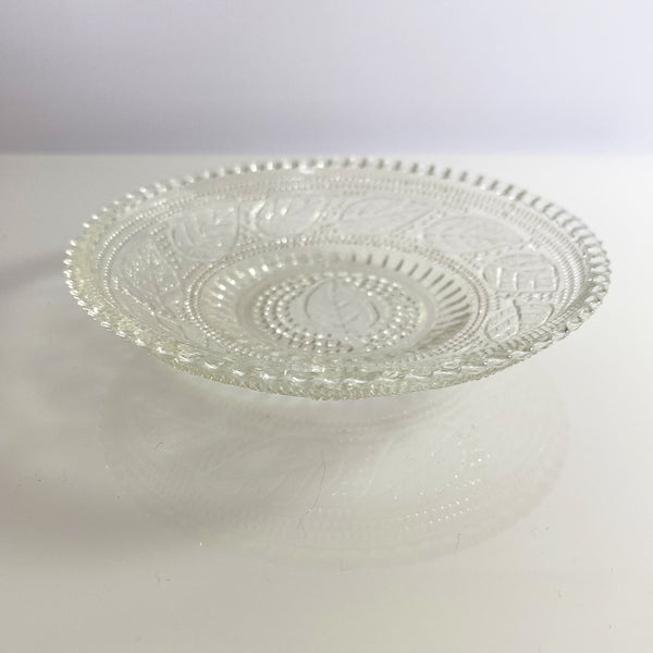 Six Textured Pressed Glass Shallow Dishes
