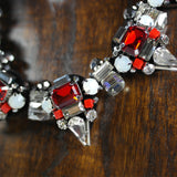 Ruby Red & Crystal Statement Necklace