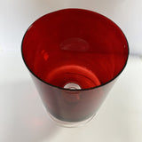 Red Hurricane Glass Vase