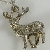 sterling silver stag charm necklace