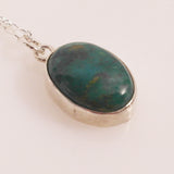Sterling silver turquoise charm necklace