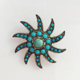 Turquoise Seed Bead Star Brooch